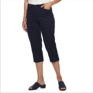 Croft & Barrow cropped capri black pants 6 women's